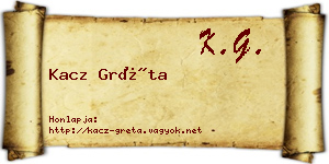 Kacz Gréta névjegykártya